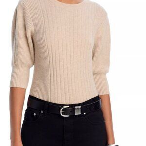 PAIGE Women's Kato Cashmere Short Puff Sleeve Sweater XS BNWT